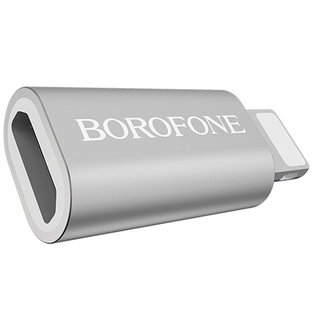 Адаптер Micro USB на APPLE Lightning 8-pin BOROFONE BV5, цвет серебристый