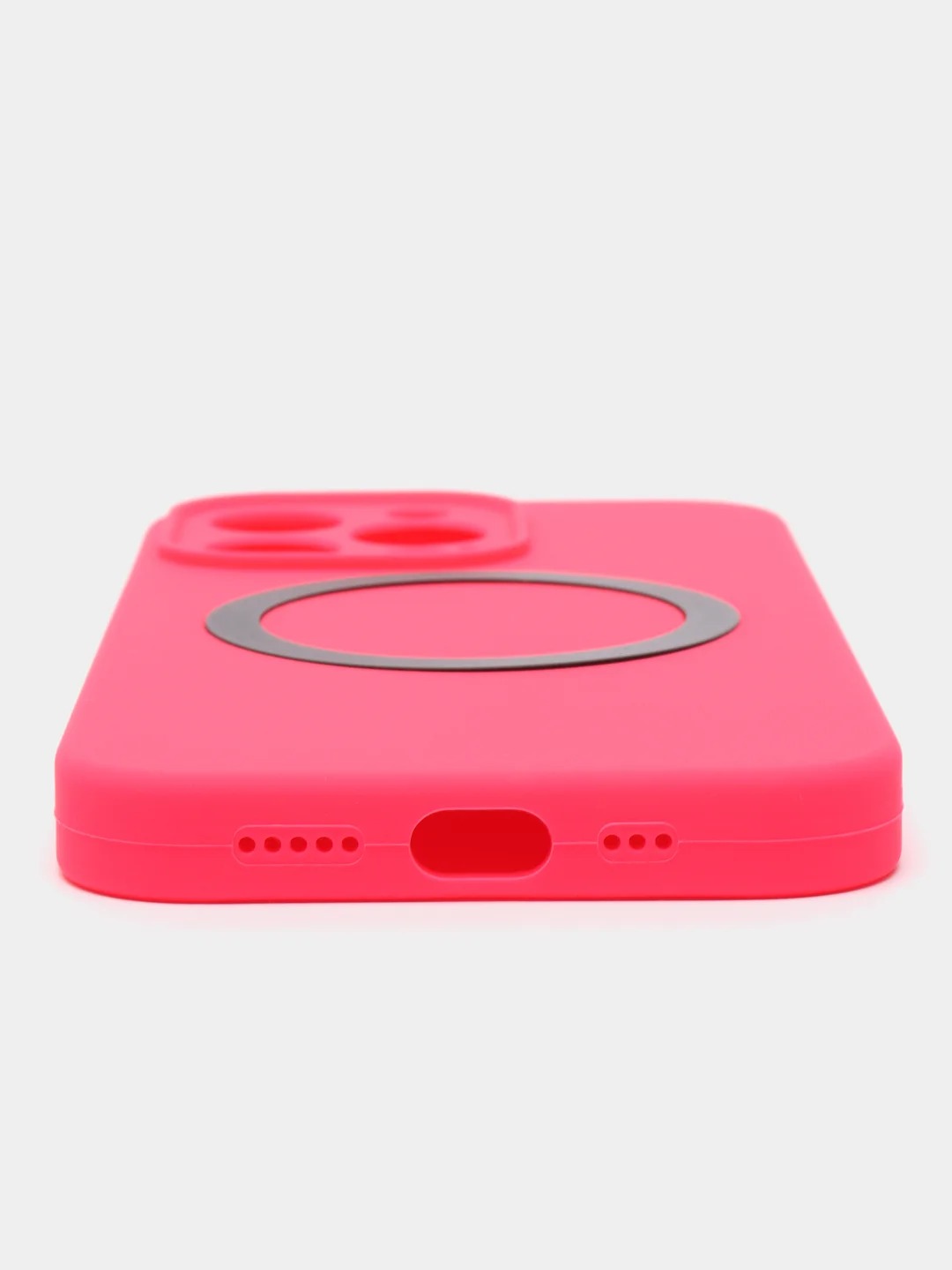 Чехол накладка Silicone Case для APPLE iPhone 13 Pro Max, с поддержкой MagSafe, защита камеры, силикон, бархат, цвет пурпурный