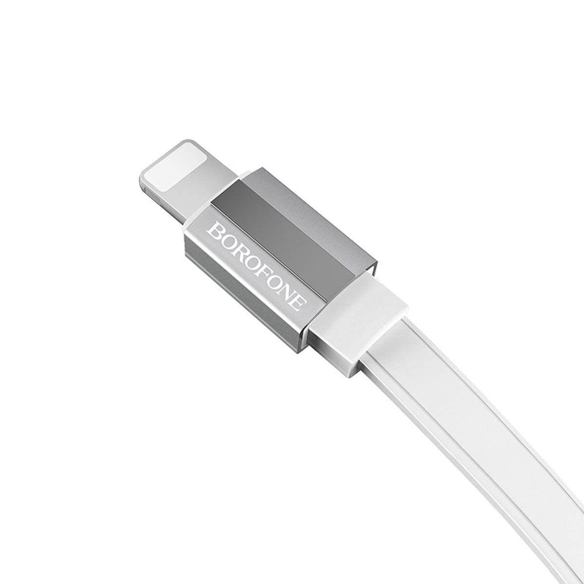Кабель BOROFONE BU8 Glory APPLE Lightning 8 pin, 2.4A, длина 1.2 метра, силикон, плоский, цвет белый