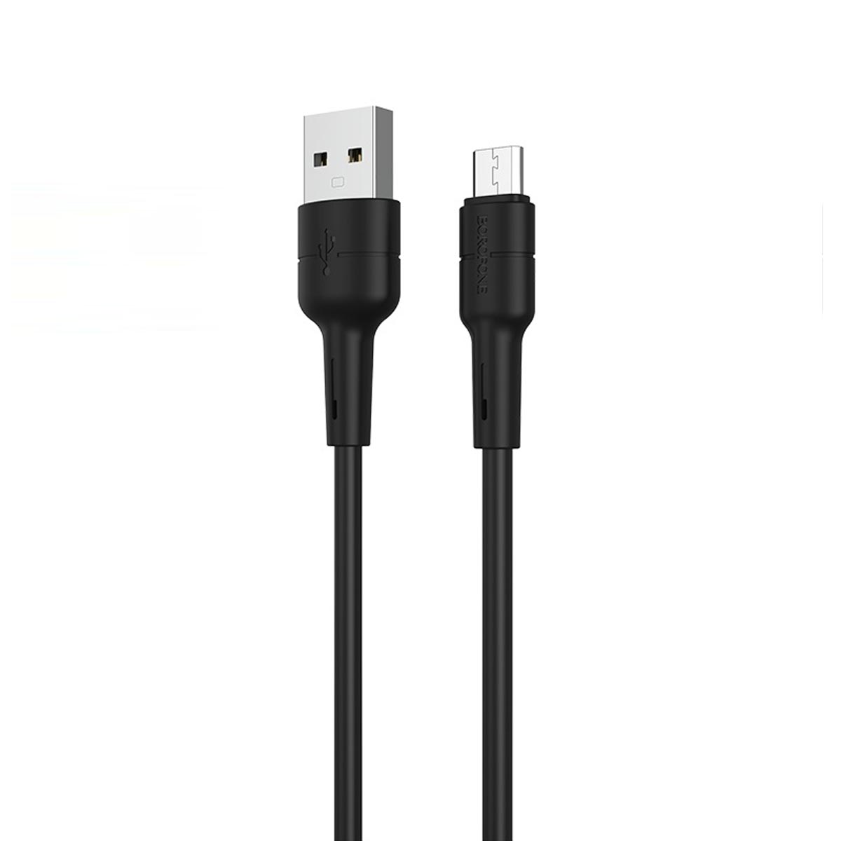Кабель BOROFONE BX30 Silicone Micro USB, 2.4A, длина 1 метр, силикон, цвет черный