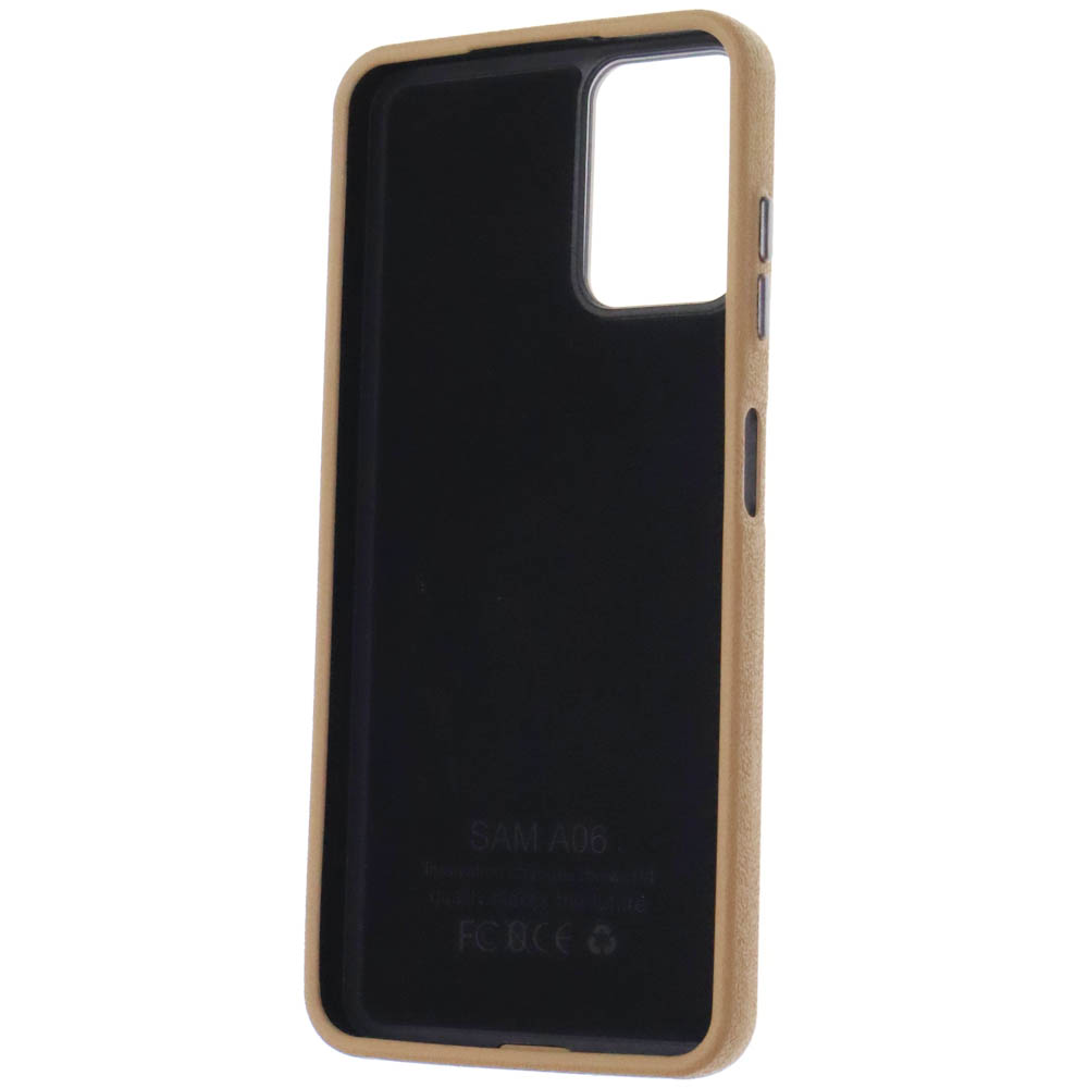 Чехол накладка для SAMSUNG GALAXY A06, силикон, пластик, текстура кожи, бархат, цвет коричневый