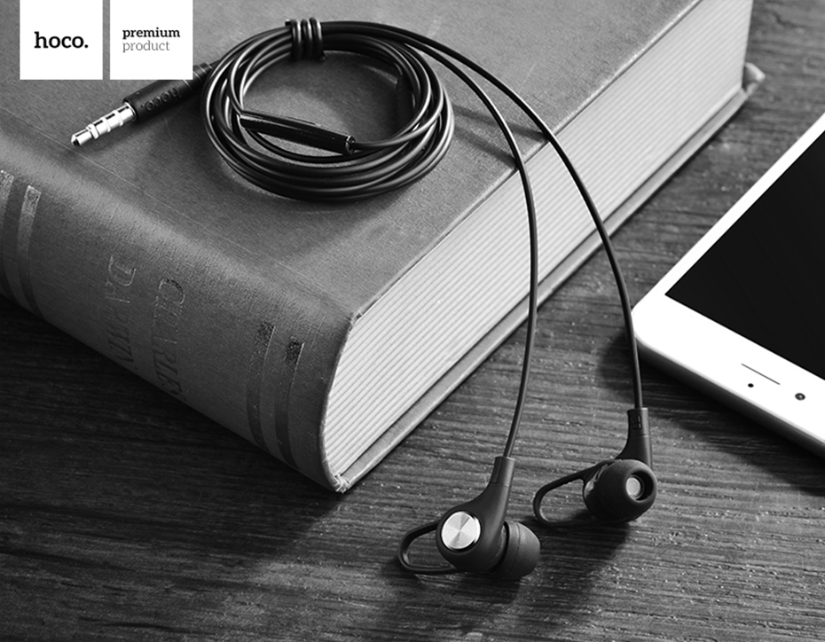 Гарнитура (наушники с микрофоном) проводная, HOCO M21 Aparo Sporting Earphone With Mic, цвет черный.