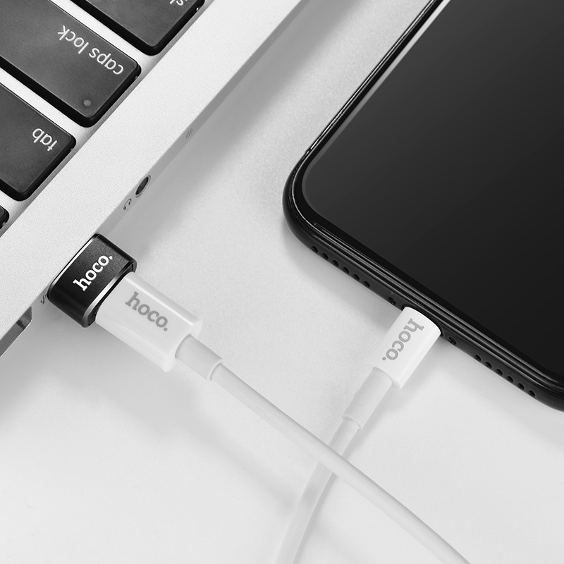 Адаптер, переходник, конвертер HOCO UA6 USB на USB Type C, цвет черный