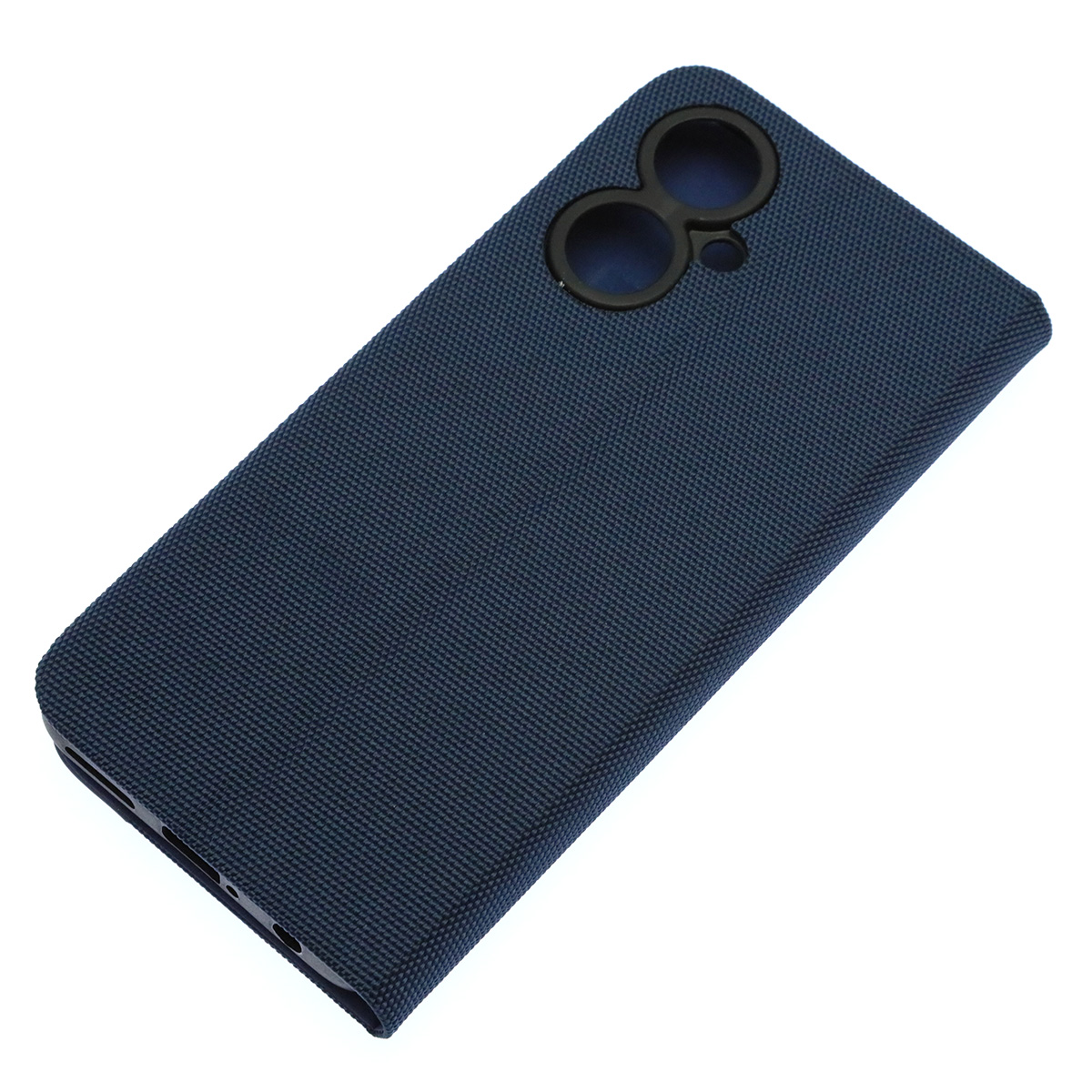 Чехол книжка MESH для TECNO Camon 19, Camon 19 Pro, текстиль, силикон, бархат, визитница, цвет темно синий