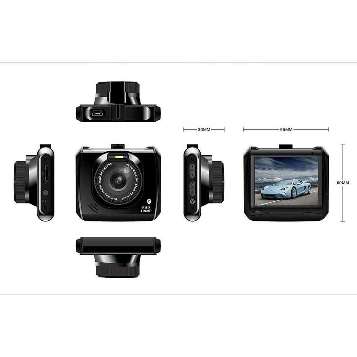 Автомобильный видеорегистратор Lingtong Q5 FHD 1080P, с подключением к телефону, цвет черный (Уценка: плохая упаковка)