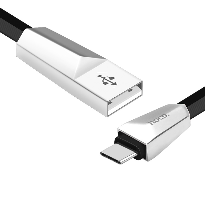 Кабель HOCO X4 Zinc Alloy Rhombus USB Type C, длина 1.2 метра, цвет черный
