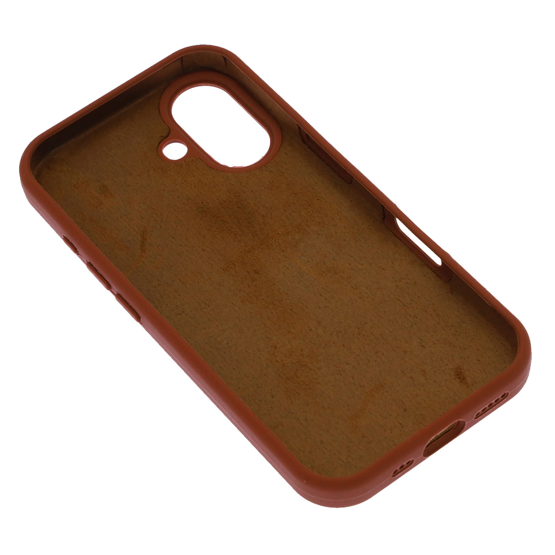 Чехол накладка Silicone Case для APPLE iPhone 16 (6.1"), силикон, бархат, цвет шоколадный