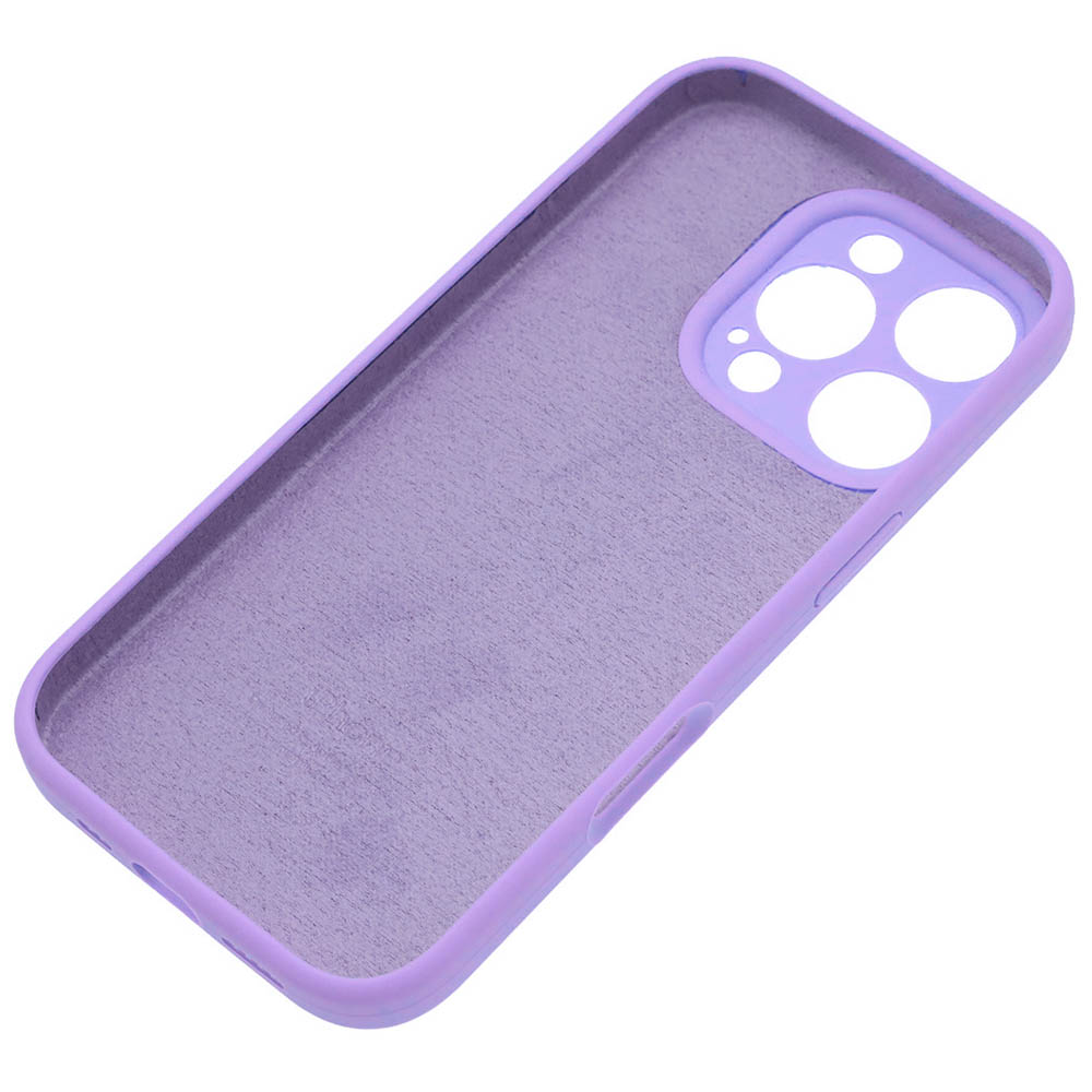 Чехол накладка Silicone Case для APPLE iPhone 16 Pro, силикон, защита камеры, бархат, цвет сиреневый
