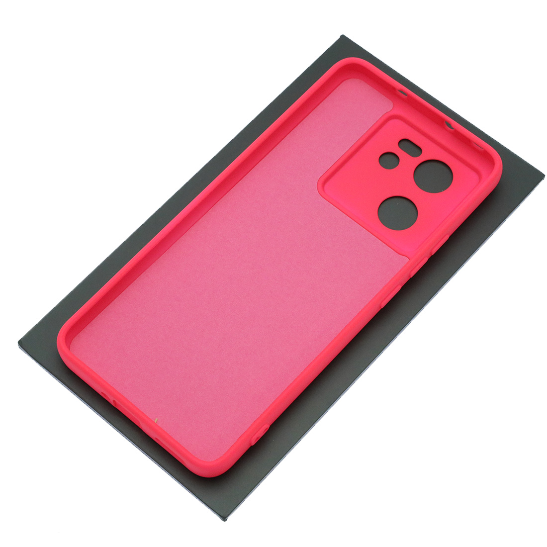 Чехол накладка Silicon Cover для XIAOMI 13T, XIAOMI 13T Pro, защита камеры, силикон, бархат, цвет фуксия