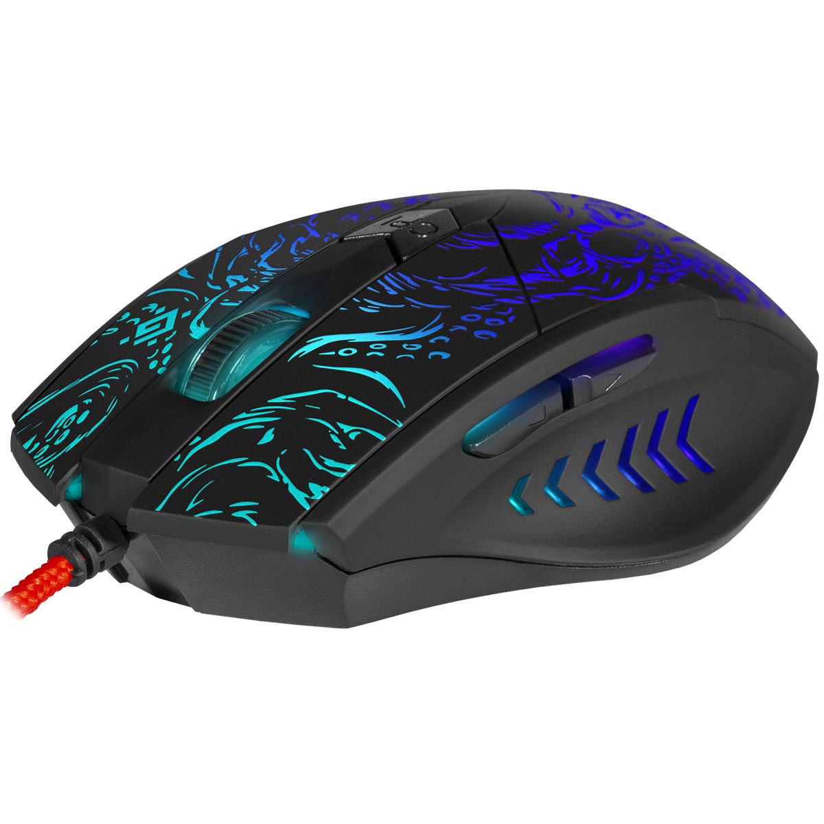 Проводная игровая мышь Defender Titan GM-650L RGB, оптическая, 5 кнопок, 800-3200dpi, RGB подсветка, цвет черный