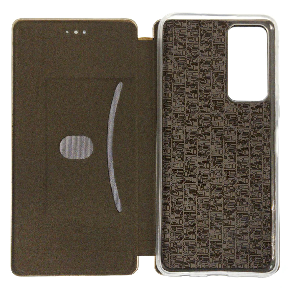 Чехол книжка STYLISH для TECNO Camon 18, 18P, 18T, экокожа, визитница, цвет золотистый