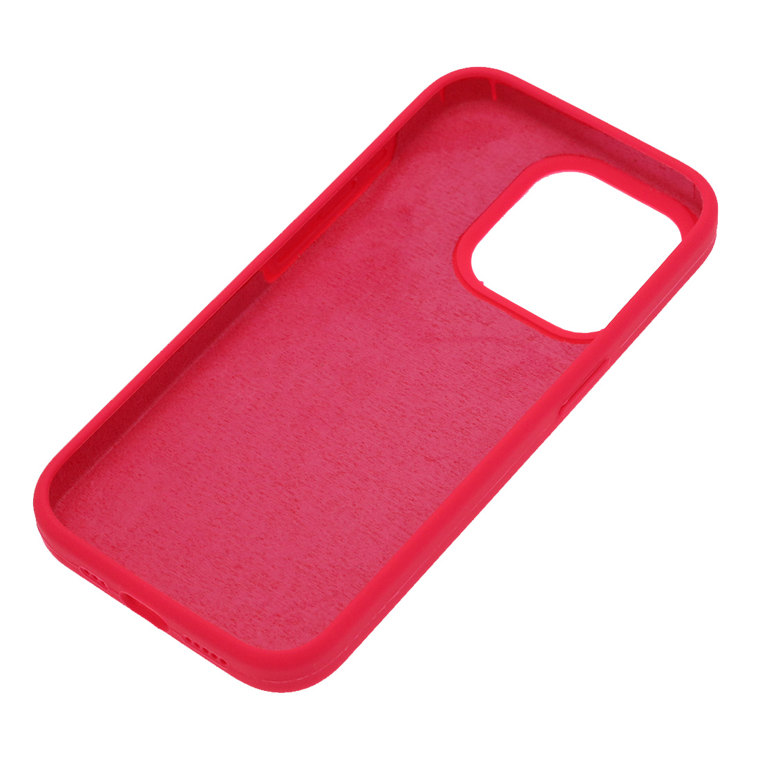 Чехол накладка Silicone Case для APPLE iPhone 15 Pro, бархатная подложка, цвет фуксия