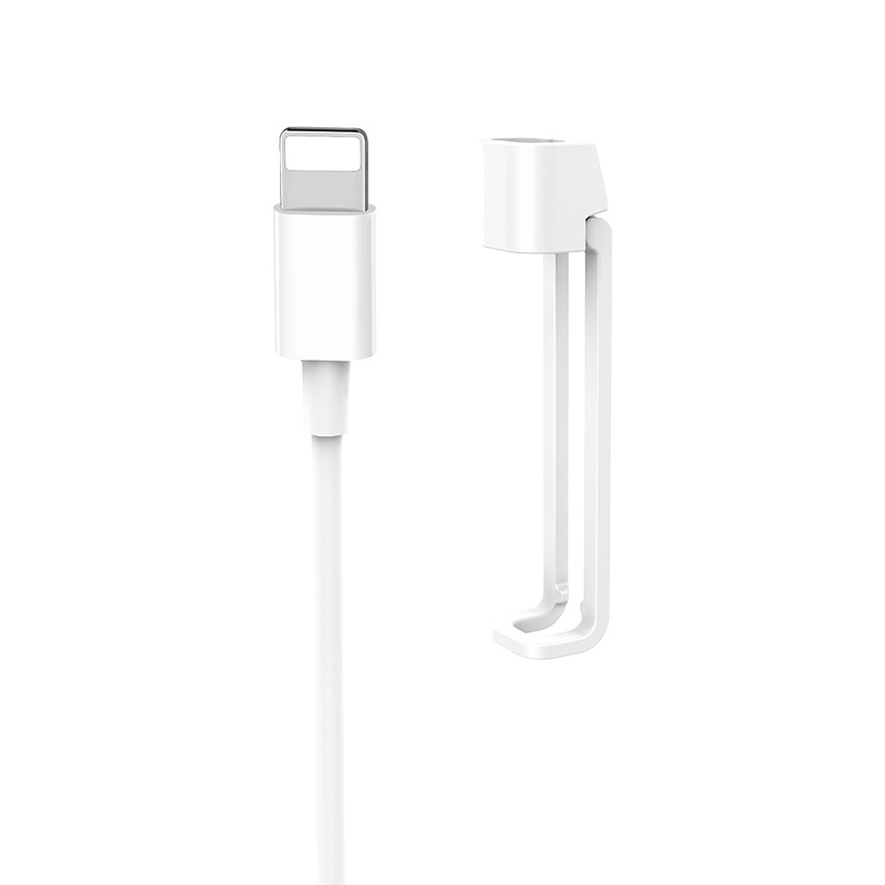HOCO X31 зарядный дата кабель USB на Lightning 1м с подставкой ток 2.1А быстрая зарядка ABS+TPE материалы, цвет белый.