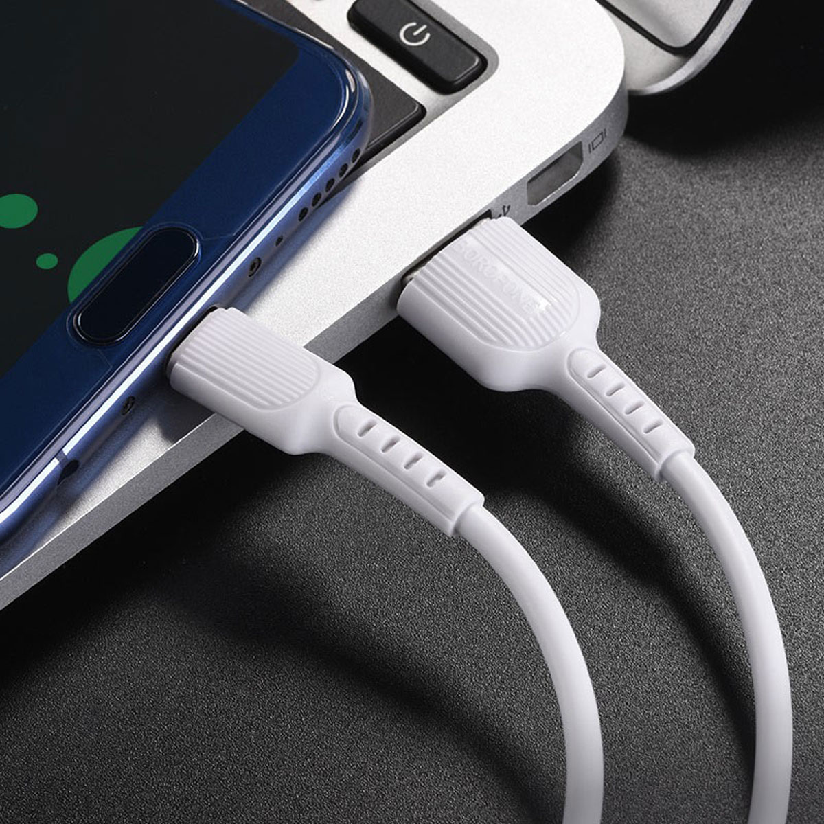 Кабель BOROFONE BX16 Easy USB Type C, длина 1 метр, 3A, силикон, цвет белый