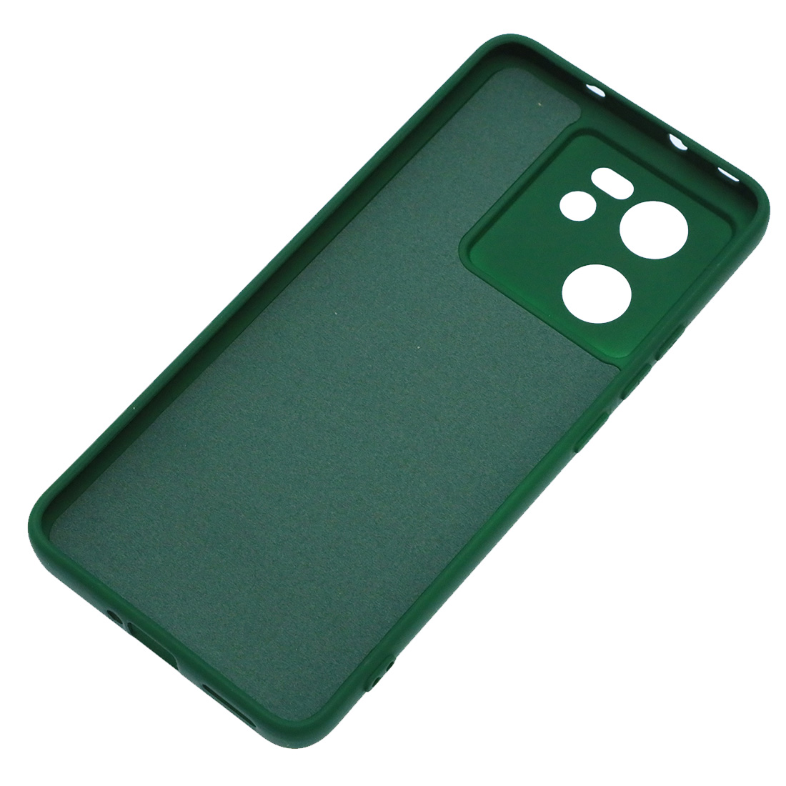 Чехол накладка Silicon Cover для XIAOMI 13T, XIAOMI 13T Pro, защита камеры, силикон, бархат, цвет темно зеленый