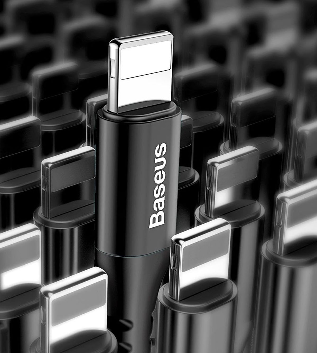 Кабель BASEUS CALSR-01 Fish eye Spring APPLE Lightning 8 pin, 2A, длина 1 метр, витой, цвет черный