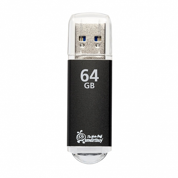 Флешка USB 2.0 64GB SMARTBUY V-Cut, цвет черный