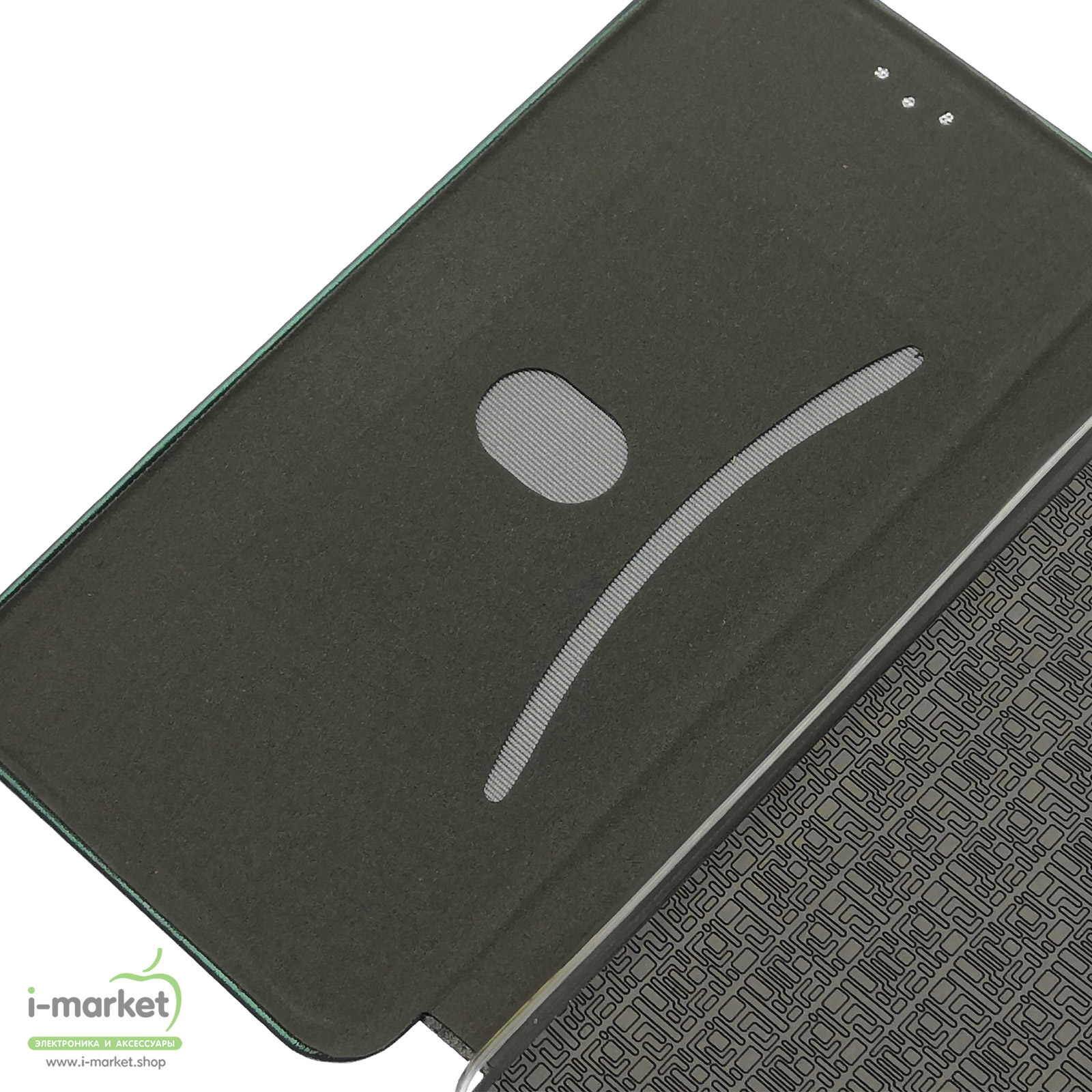 Чехол книжка STYLISH для XIAOMI Mi 10 Lite, экокожа, визитница, цвет темно зеленый.