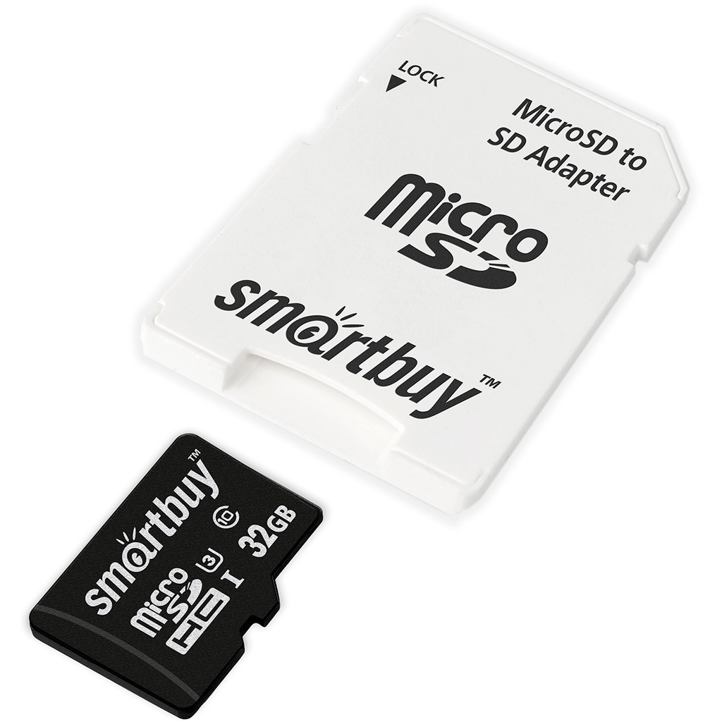 Карта памяти MicroSD SMARTBUY PRO SERIES SB32GBSDCL10U3-01, 32gb, 4K, UHS-I U3 (70/90 Mb/s), Class 10, SD адаптер, цвет черный
