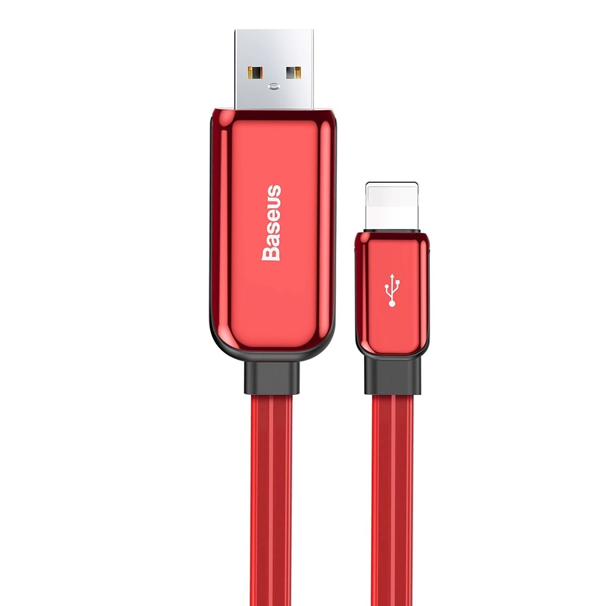 BASEUS CALLG-09 кабель с подсветкой Glowing Data Cable Lightning 8-pin, 2.4A, 1 метр, цвет красный.