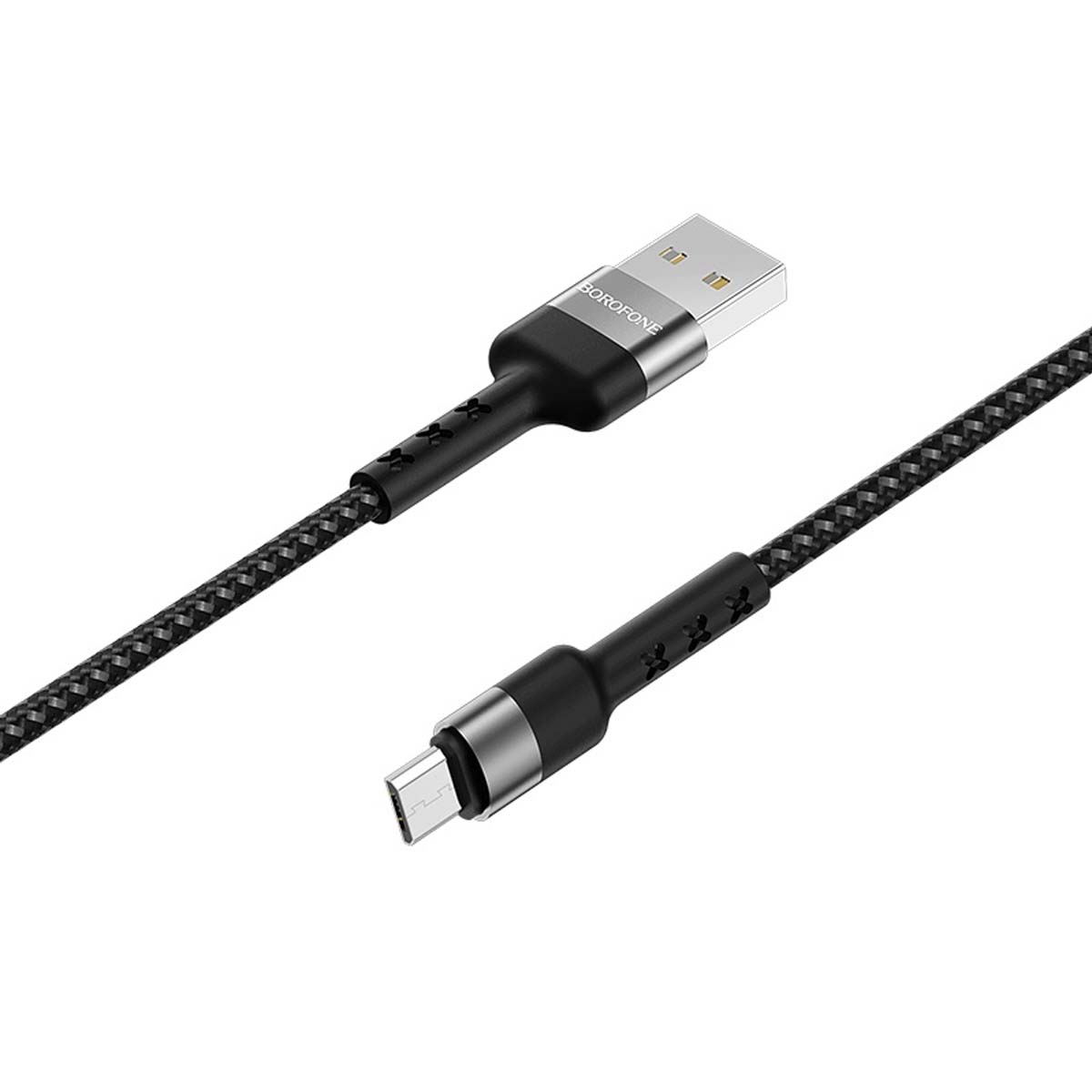 Кабель BOROFONE BX34 Advantage Micro USB, 2.4A, длина 1 метр, нейлоновая оплетка, цвет черный