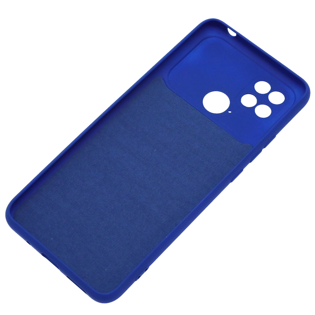 Чехол накладка Silicon Cover для XIAOMI Redmi 10C, XIAOMI POCO C40, защита камеры, силикон, бархат, цвет синий