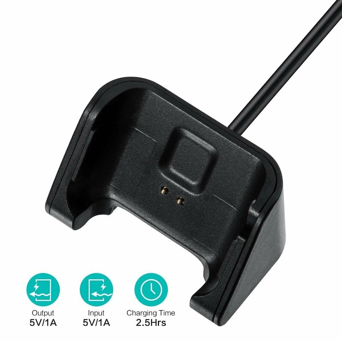 Зарядное устройство USB для Amazfit Bip Lite A1915, Bip A1608, длина 1 метр, цвет черный