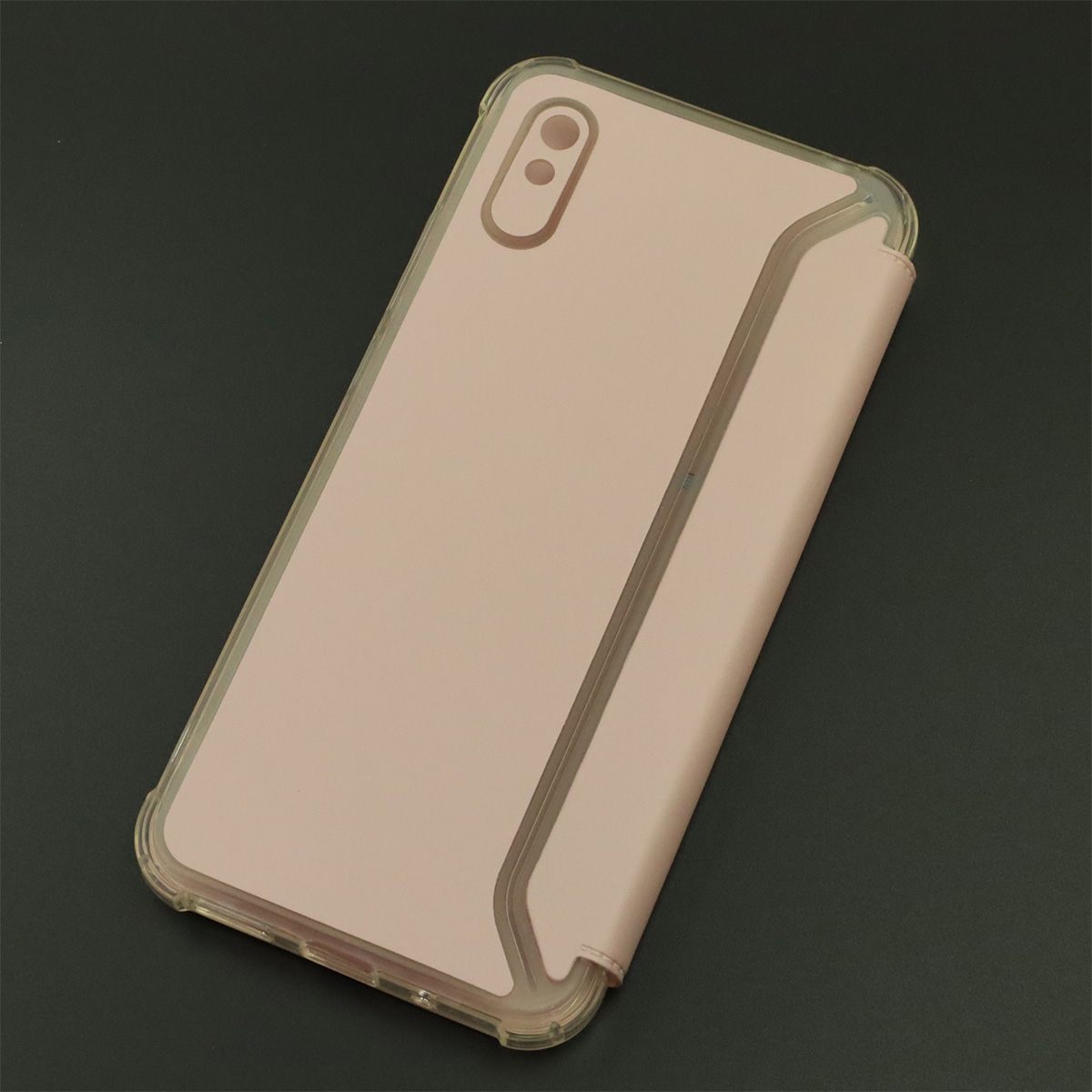 Чехол книжка для XIAOMI Redmi 9A, экокожа, визитница, цвет розовый песок