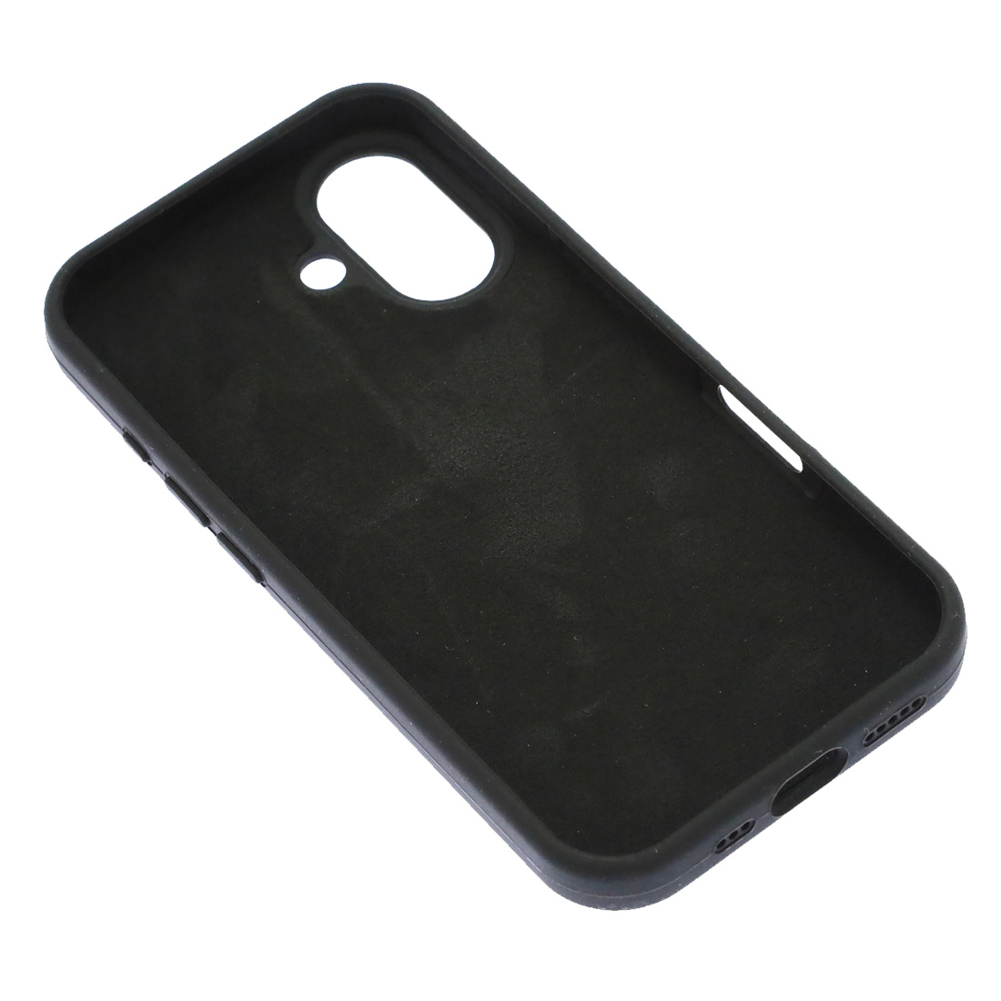 Чехол накладка Silicone Case для APPLE iPhone 16 (6.1"), силикон, бархат, цвет черный