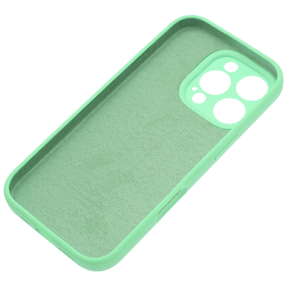Чехол накладка Silicone Case для APPLE iPhone 16 Pro, силикон, защита камеры, бархат, цвет мятный