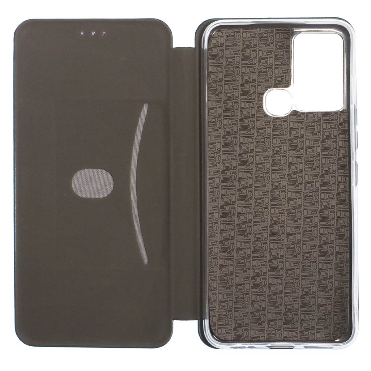 Чехол книжка STYLISH для INFINIX Smart 6 Plus, экокожа, визитница, цвет темно зеленый