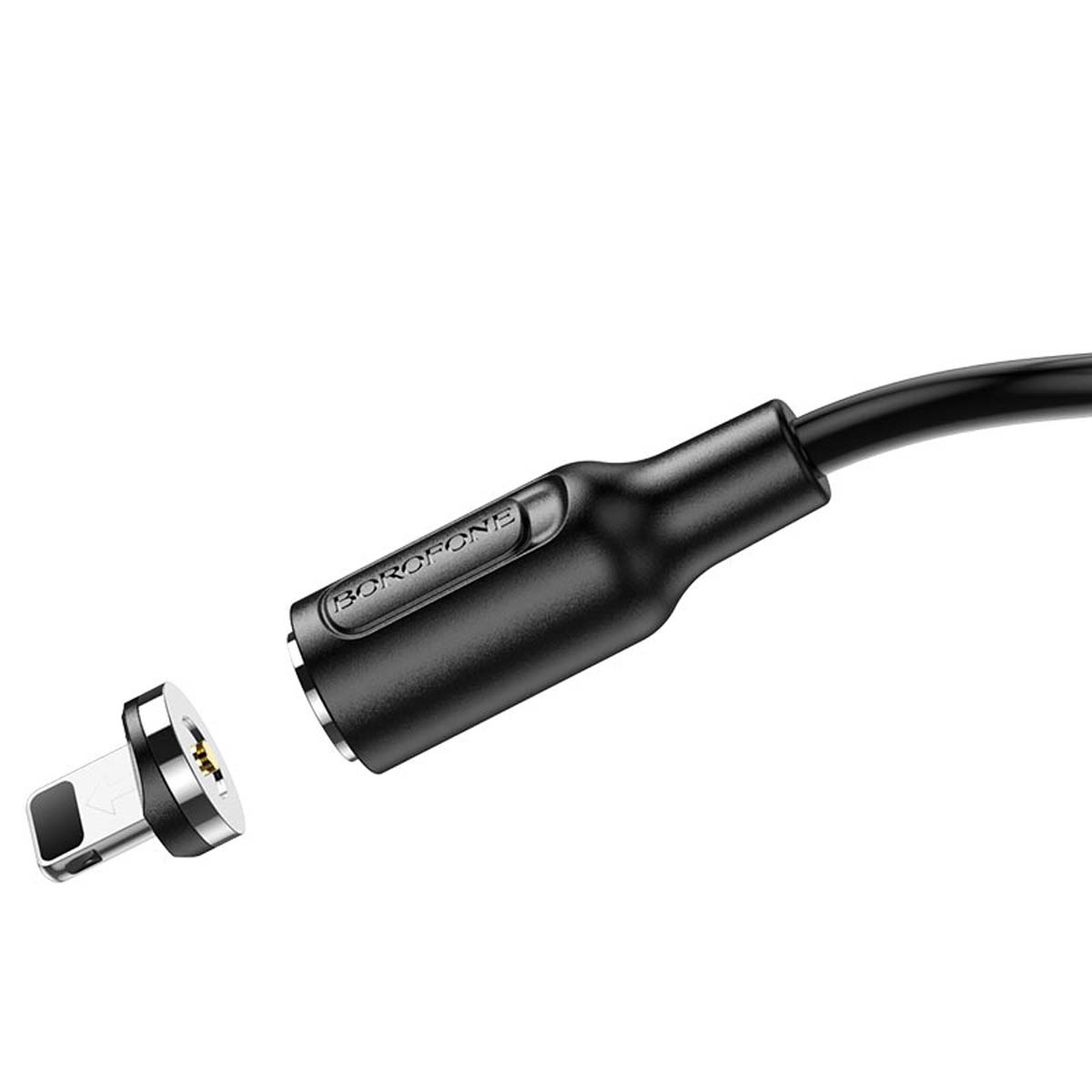 Магнитный зарядный кабель BOROFONE BX41 Amiable Lightning 8 pin, 2.4A, длина кабеля 1 метр, цвет черный | Все по 150