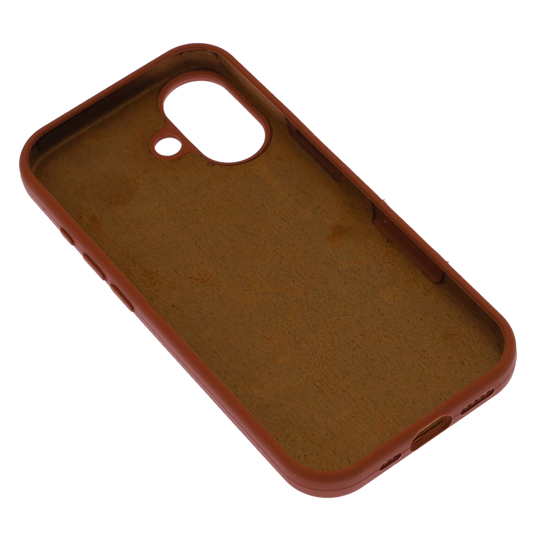 Чехол накладка Silicone Case для Apple iPhone 17, силикон, бархатная подложка, цвет шоколадный