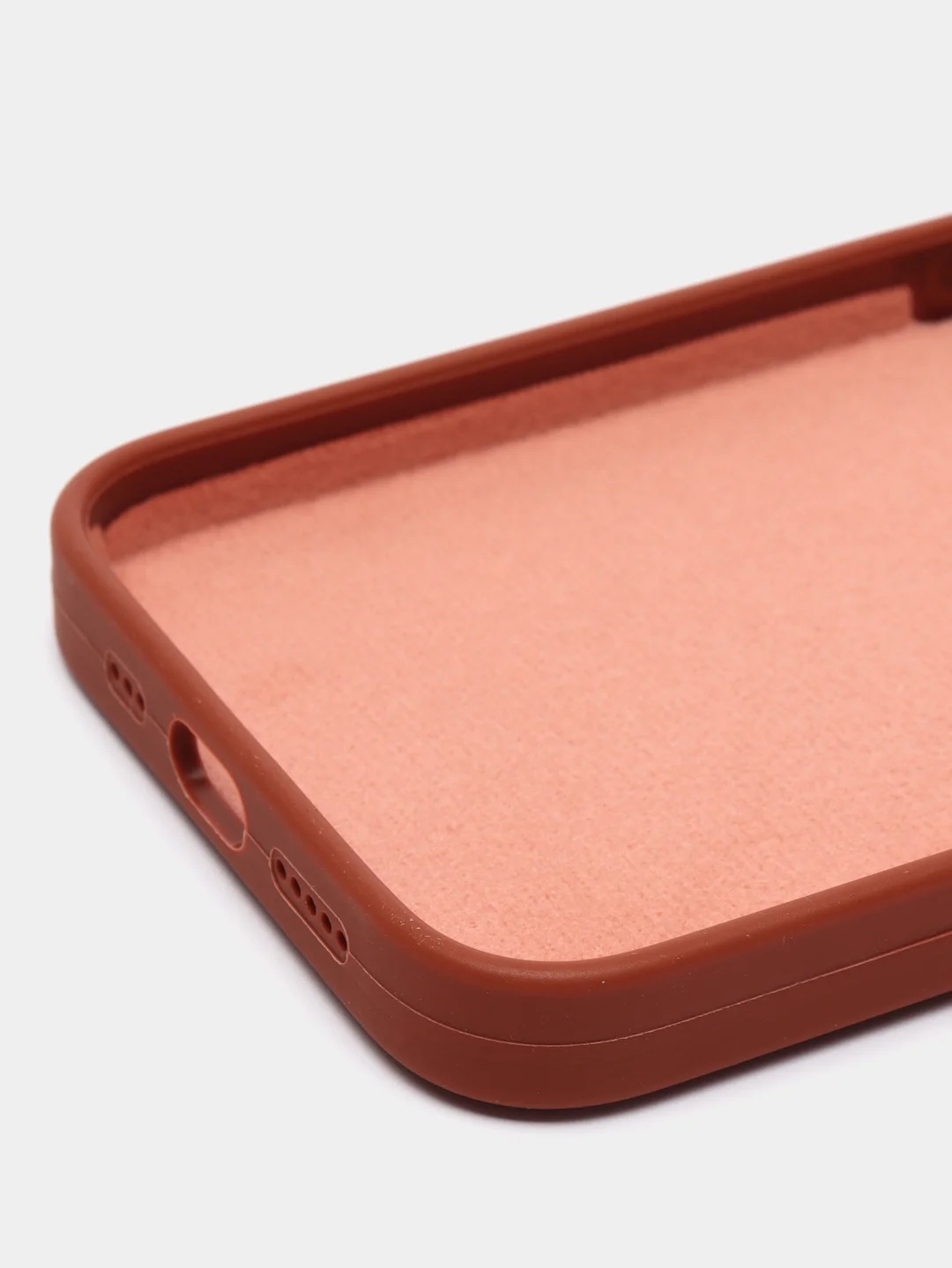Чехол накладка Silicone Case для APPLE iPhone 13 Pro Max, с поддержкой MagSafe, защита камеры, силикон, бархат, цвет коричневый