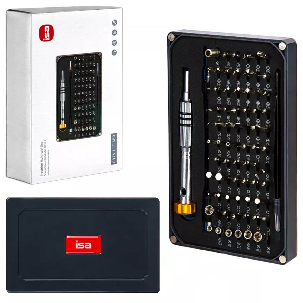 Набор инструментов и отверток ISA T-68B, 68 предметов