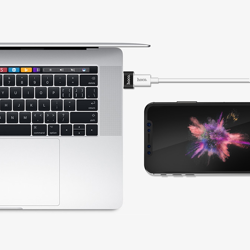 Адаптер, переходник, конвертер HOCO UA6 USB на USB Type C, цвет черный