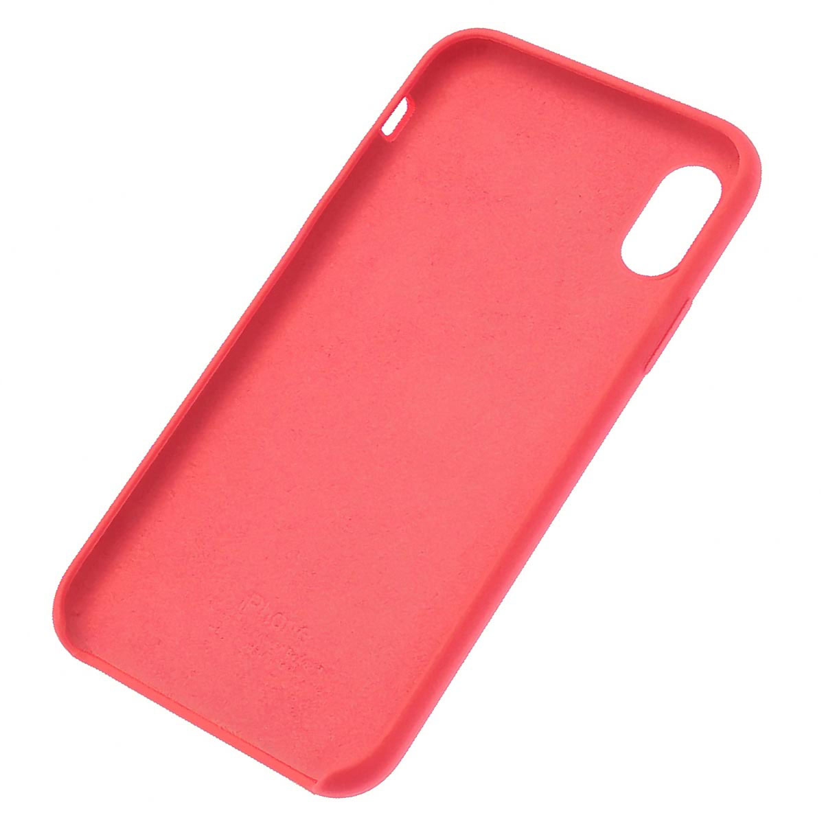 Чехол накладка Silicon Case для APPLE iPhone X, iPhone XS, силикон, бархат, цвет коралловый