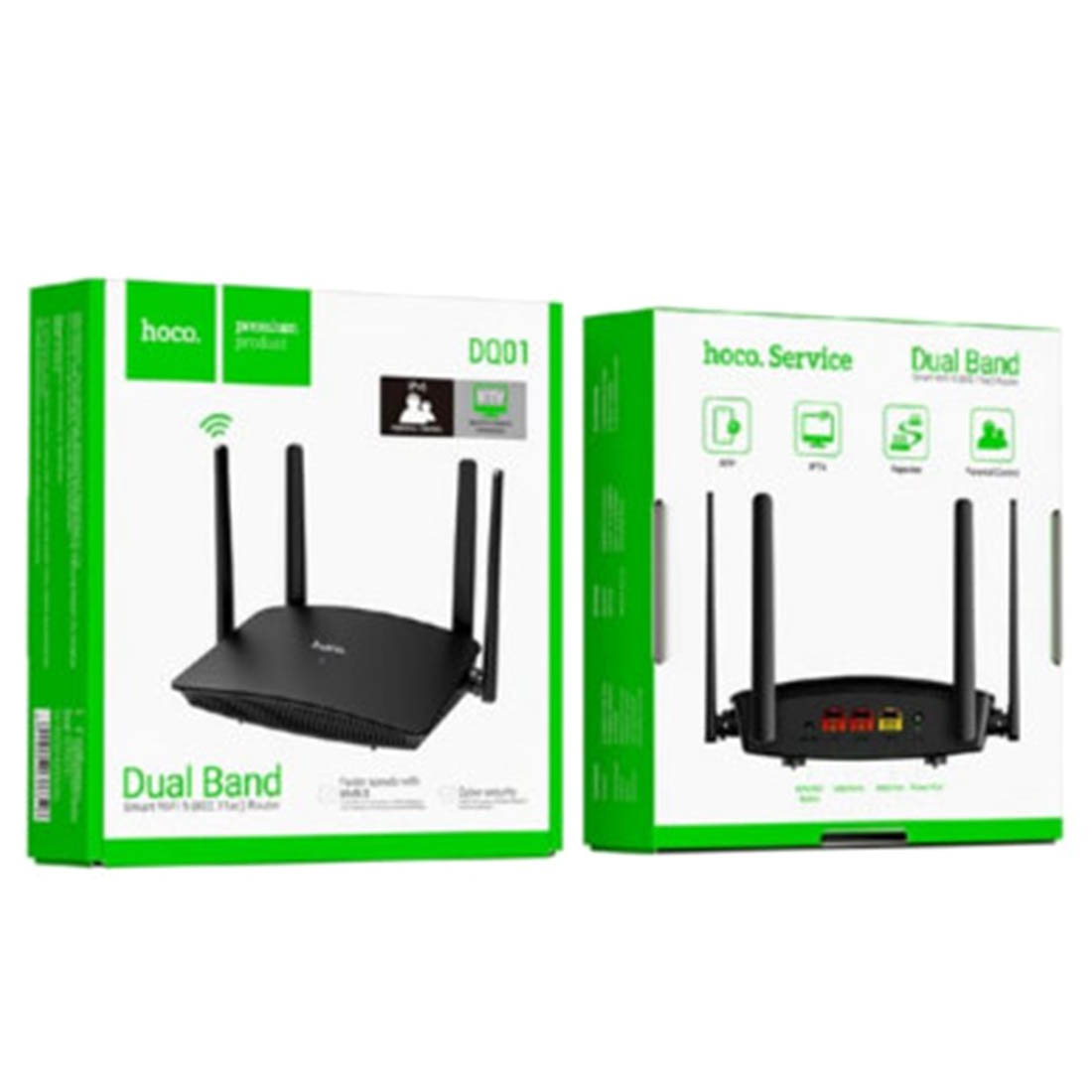 Wi-Fi роутер HOCO DQ01, 867 Мбит/с, цвет черный