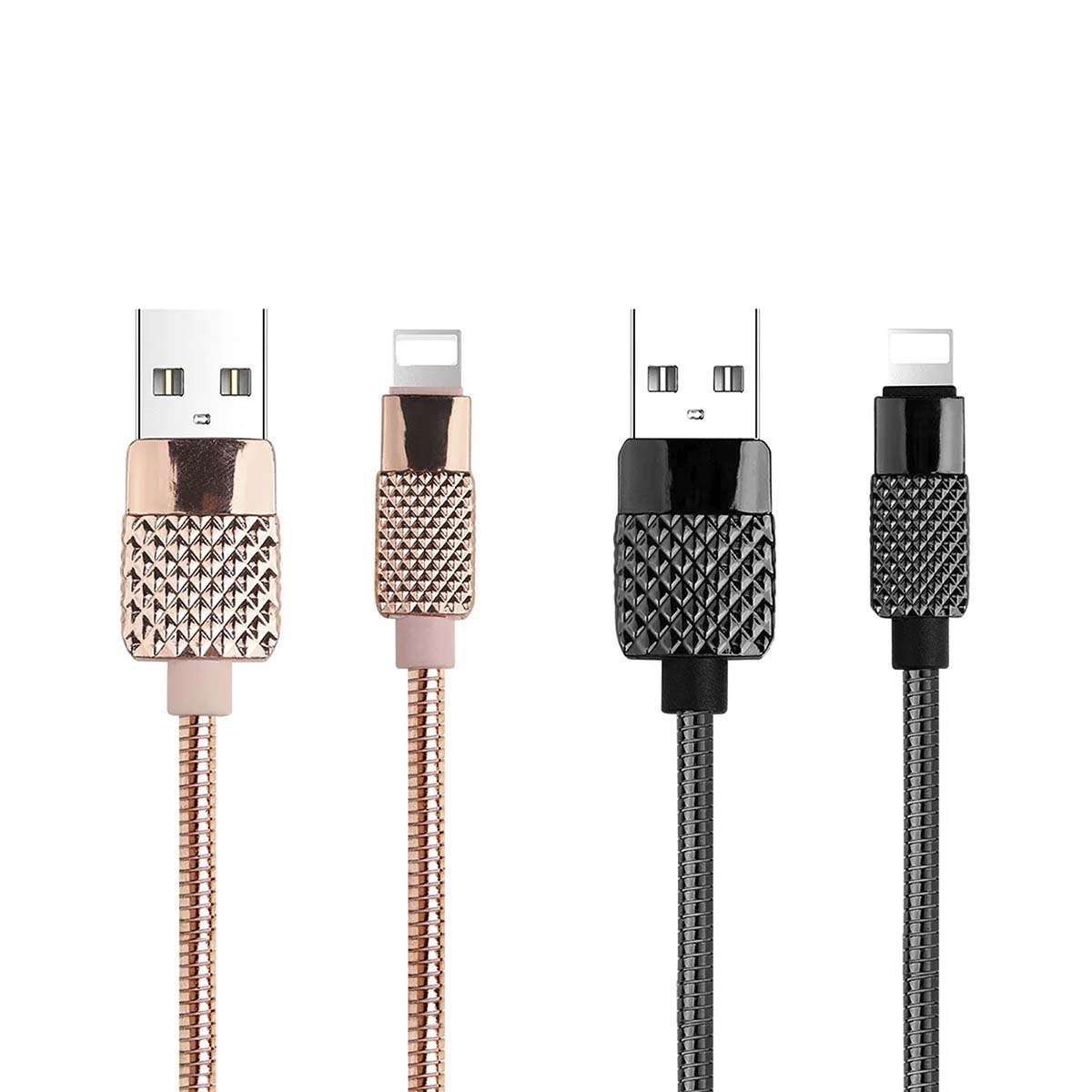 Кабель AWEI CL-87 METAL для APPLE, Lightning 8-pin, 2.4A, длина 1 метр, цвет розовое золото.