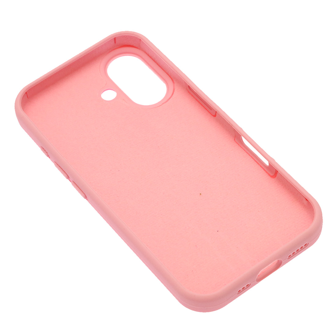 Чехол накладка Silicone Case для APPLE iPhone 16 (6.1"), силикон, бархат, цвет розовый
