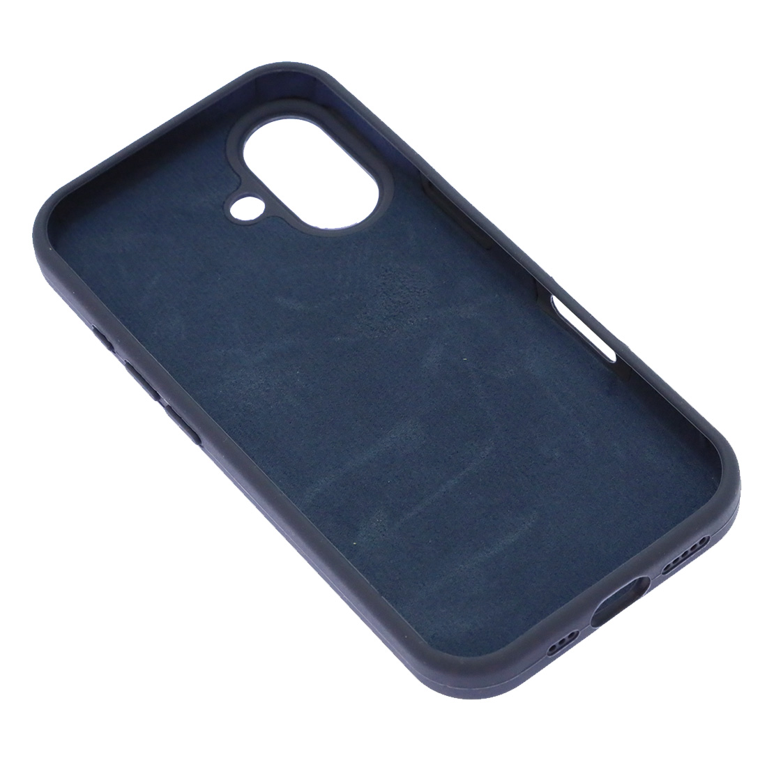 Чехол накладка Silicone Case для APPLE iPhone 16 (6.1"), силикон, бархат, цвет темно синий