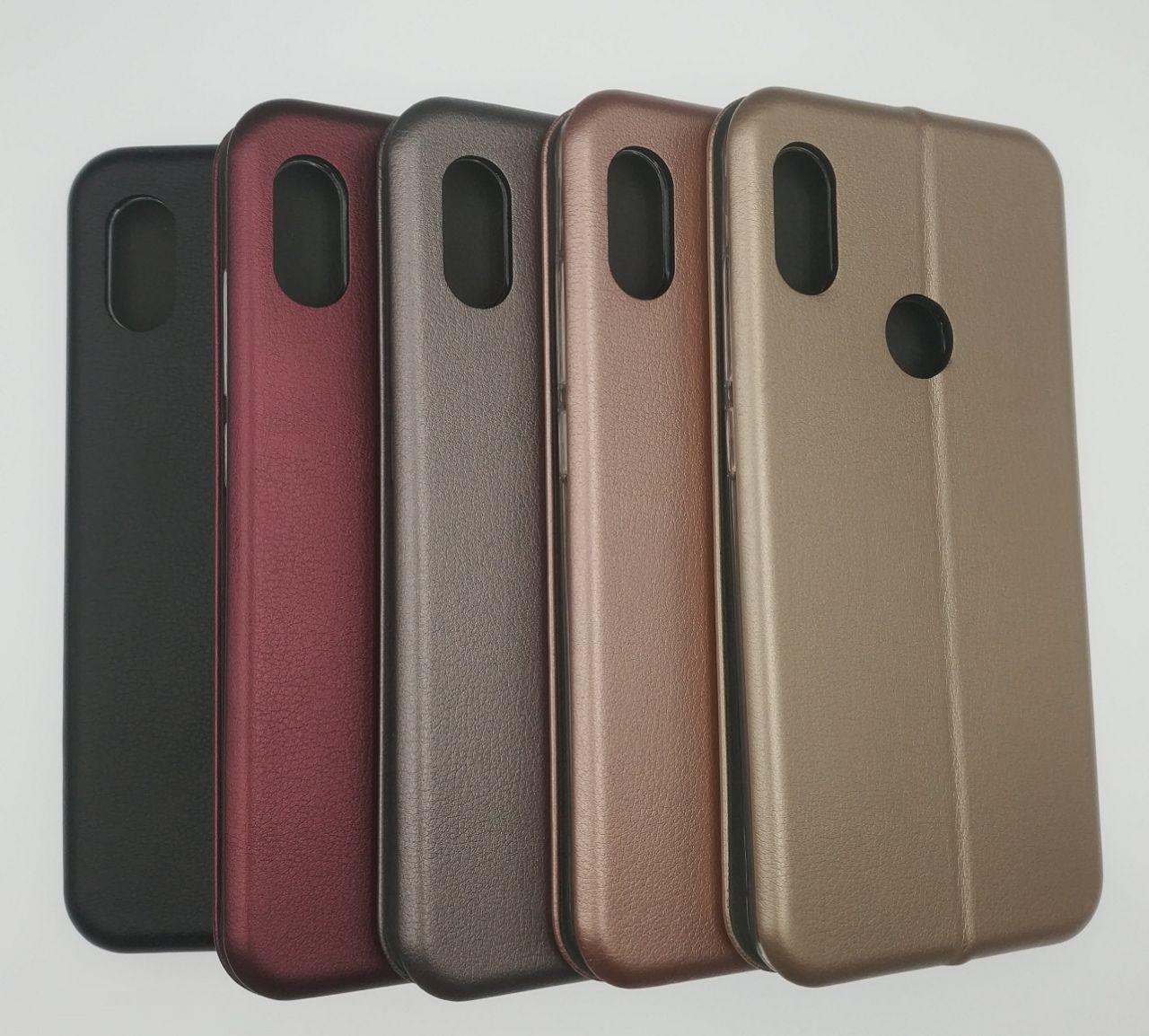 Чехол книжка для XIAOMI REDMI NOTE 6 PRO, силикон, экокожа, цвет розовый.