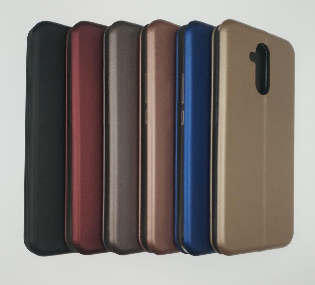 Чехол-книжка на силиконовой основе для HUAWEI Mate 20 Lite материал экокожа цвет розовое золото.