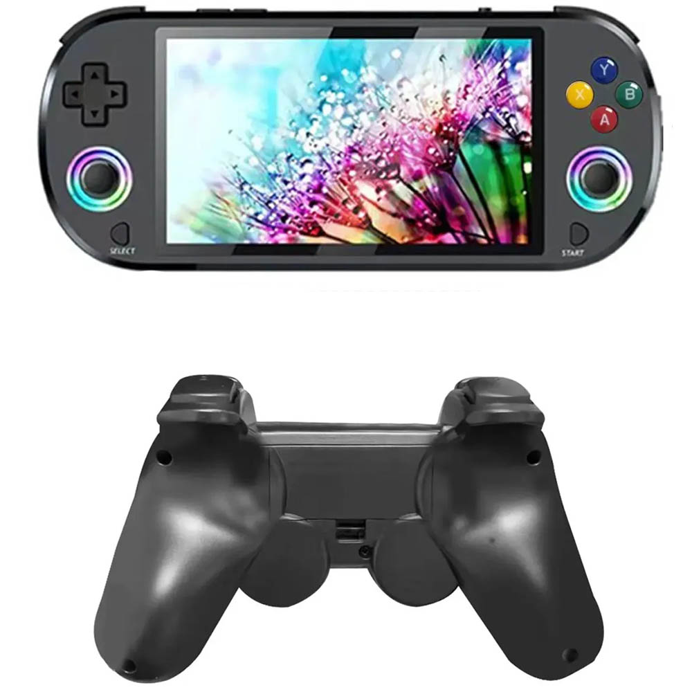 Портативная игровая приставка M22 Pro, диагональ 5 дюймов, 1920*1080, RGB подсветка стиков, геймпад в комплекте, цвет черный