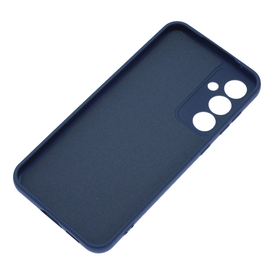 Чехол накладка Silicon Cover для SAMSUNG Galaxy S23 FE, защита камеры, силикон, бархат, цвет темно синий