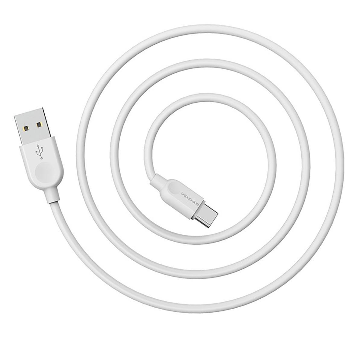 Кабель BOROFONE BX14 LinkJet USB Type C, длина 1 метр, силикон, цвет белый