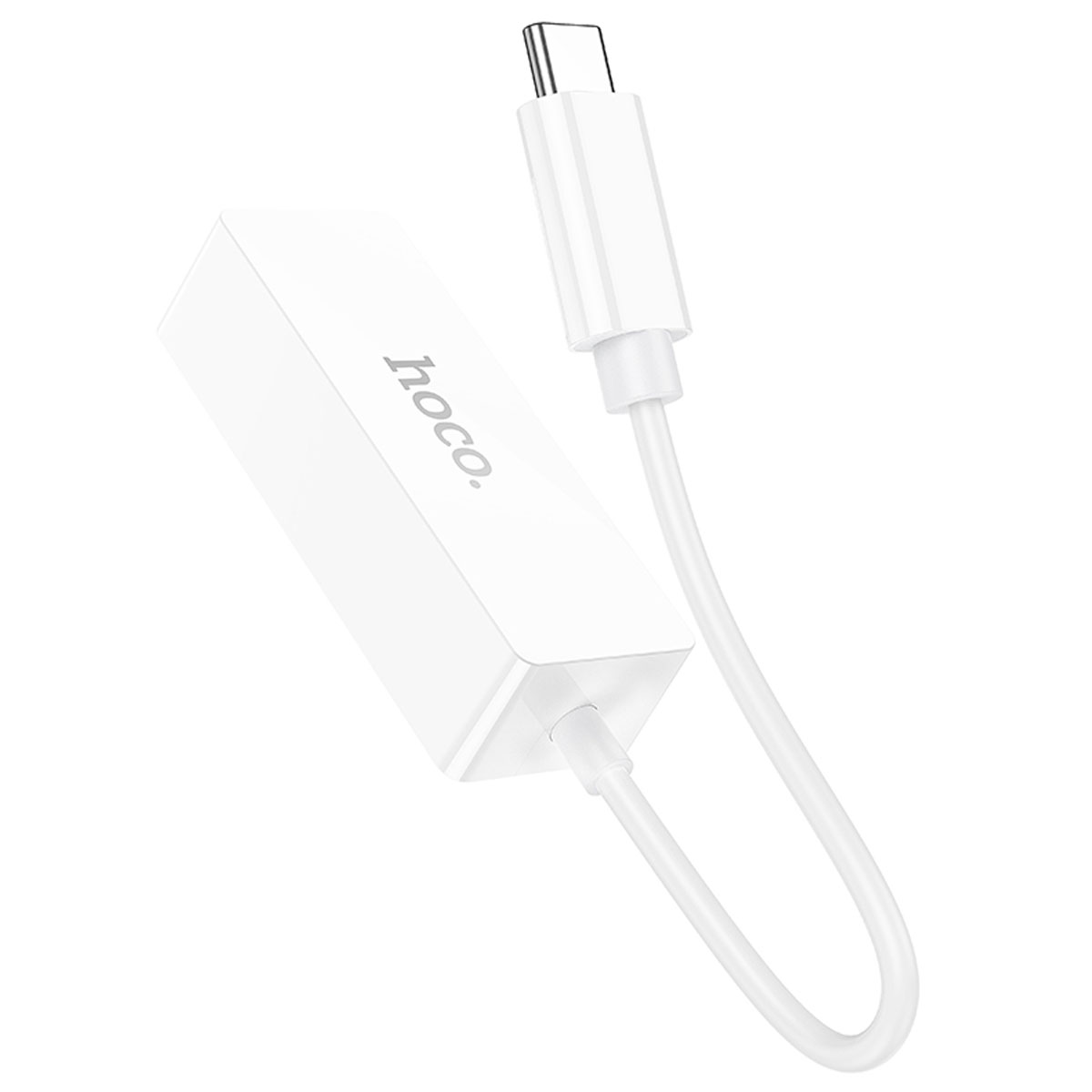 Адаптер, переходник HOCO UA22 Acquire с USB Type C (папа) на RJ45 (мама), длина 15 см, цвет белый
