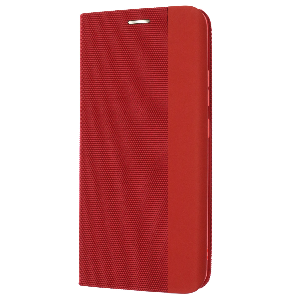 Чехол книжка MESH для Realme C21, текстиль, силикон, бархат, визитница, цвет красный