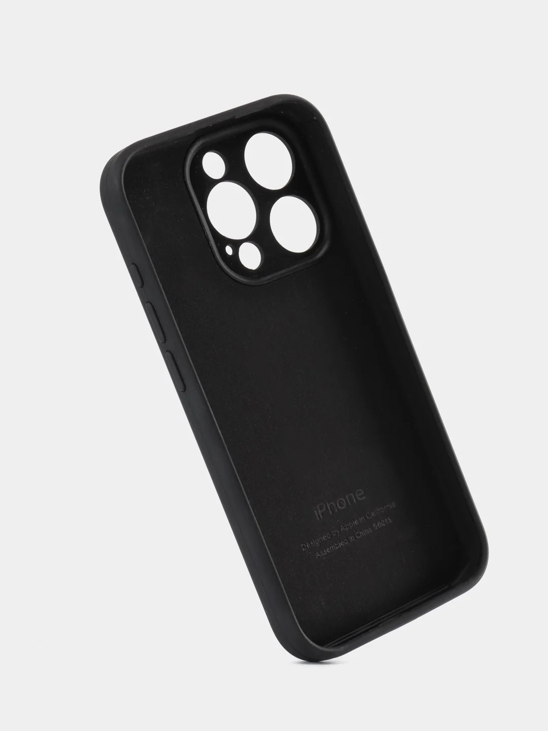 Чехол накладка Silicone Case для APPLE iPhone 16 Pro Max, L-ogo, защита камеры, бархатная подложка, цвет черный