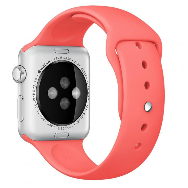 Ремешок для Apple Watch спортивный "Sport", размер 38-40 mm, цвет оранжевый.